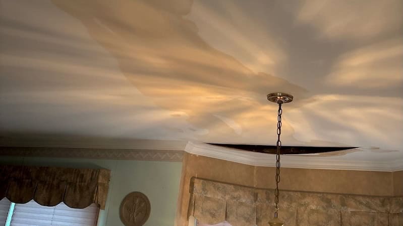 water damaged ceiling