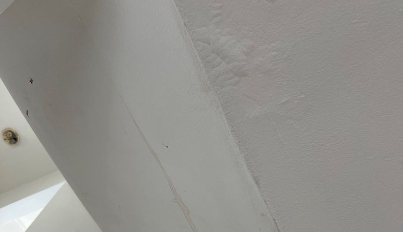Ceiling water damage from roof vent